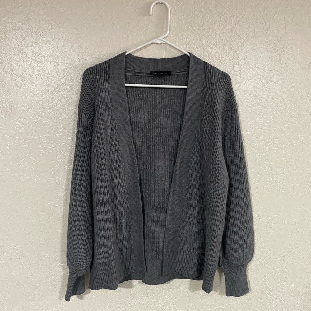 Gray knit cardigan